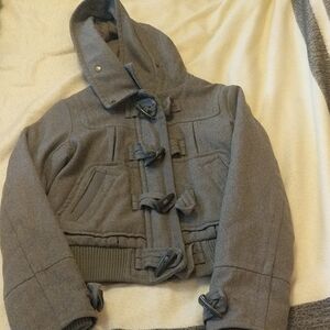 Topshop Dusty-Olive Hooded Coat